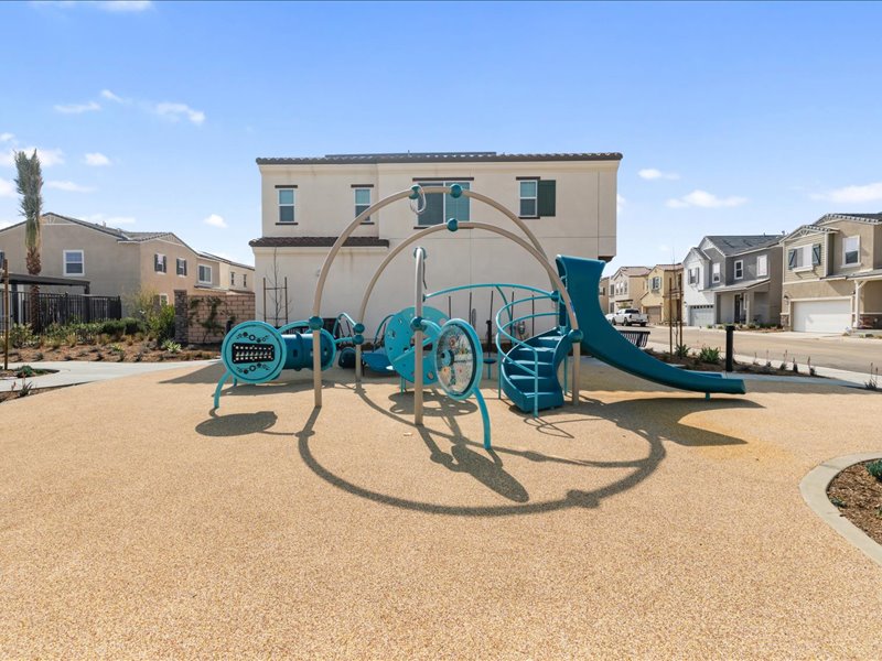 A playground with a slide.
