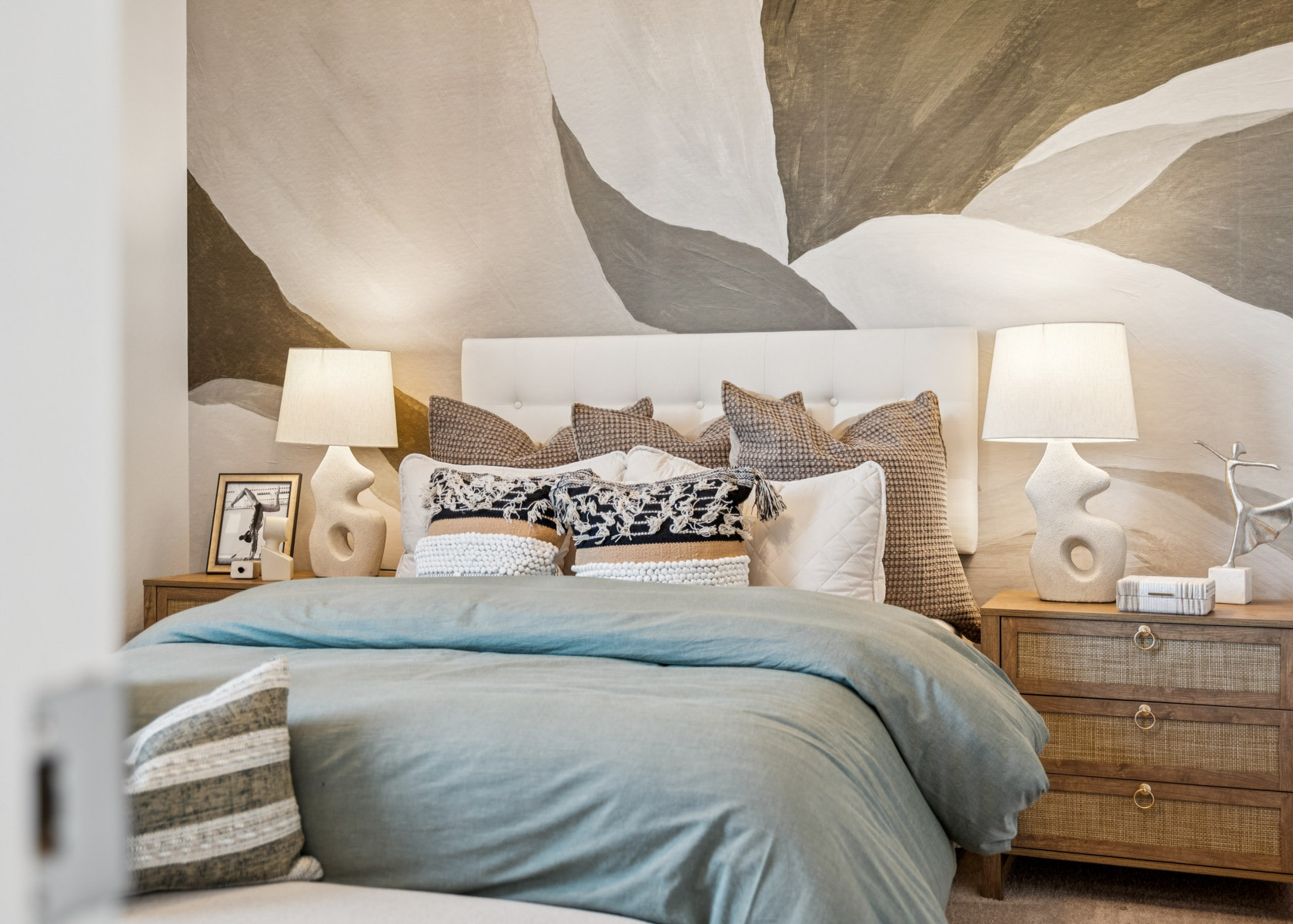 A bed with a canopy over it.