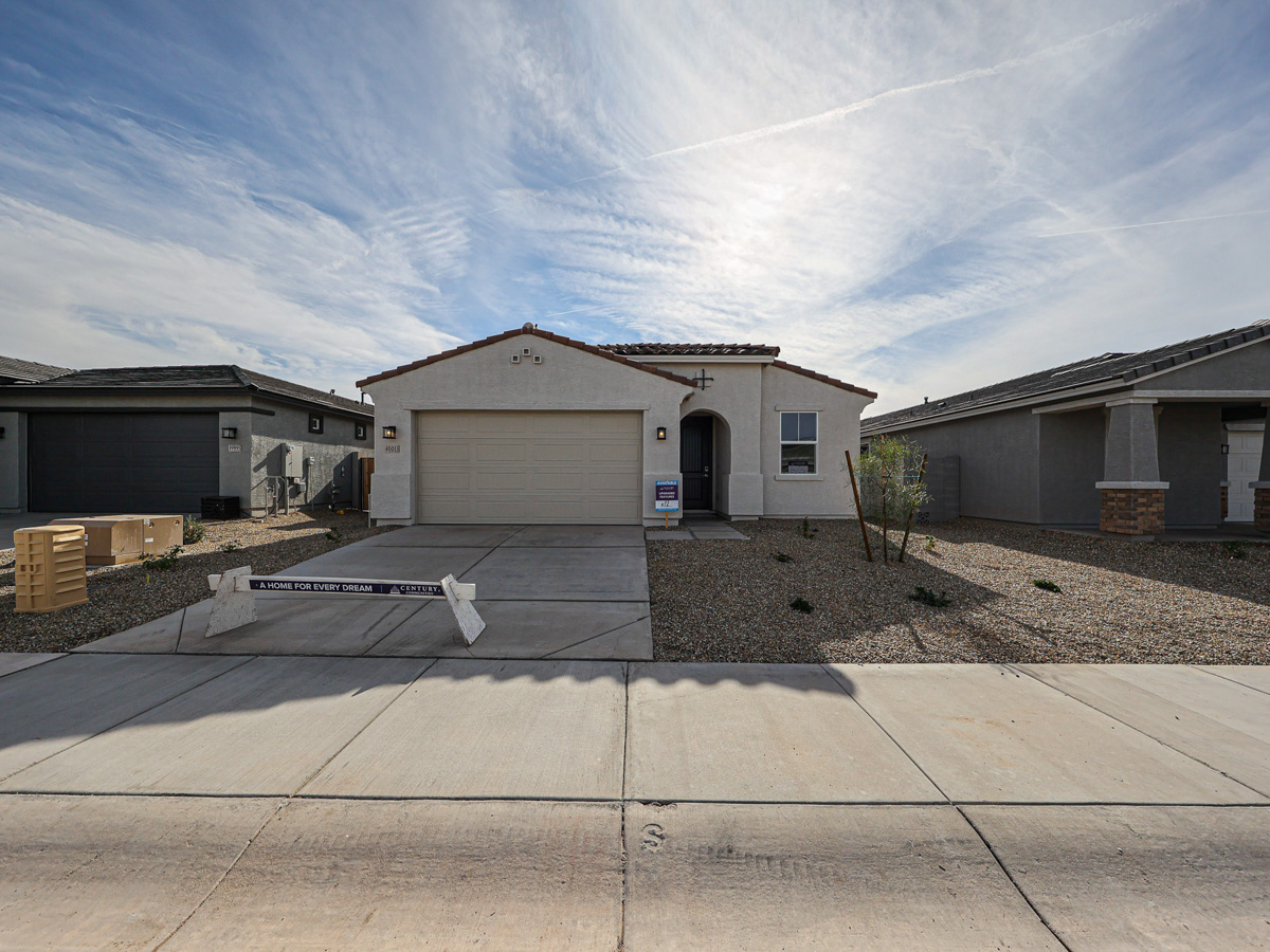 A building with a garage.