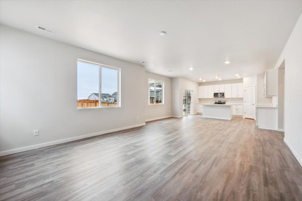 A large empty living room.