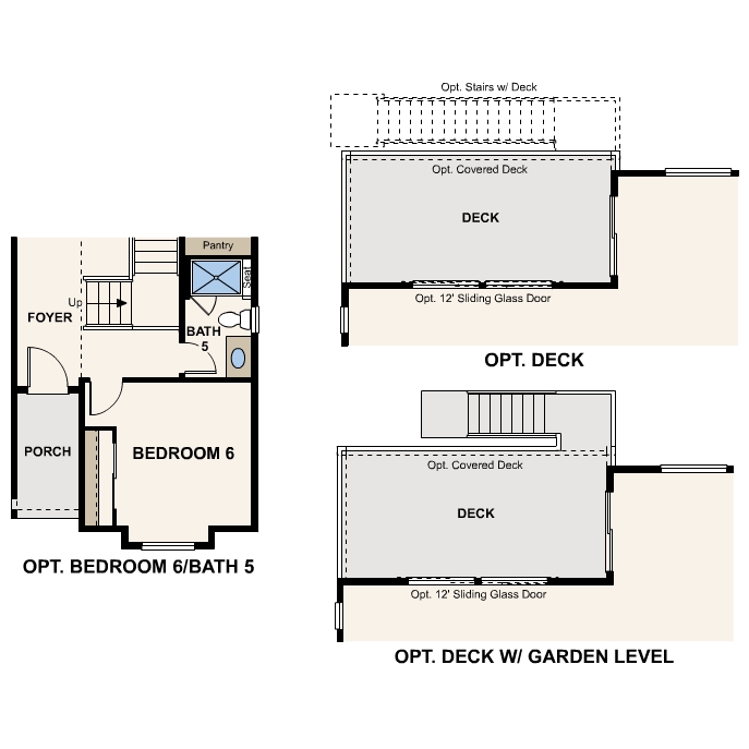 Diagram, engineering drawing. Shenandoah Floorplan Main Level Options
