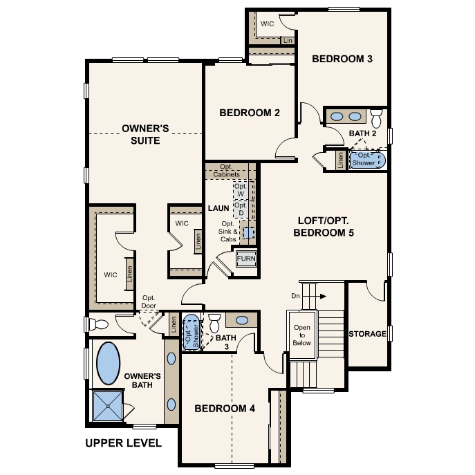 Diagram, engineering drawing. Shenandoah Floorplan, Upper Level