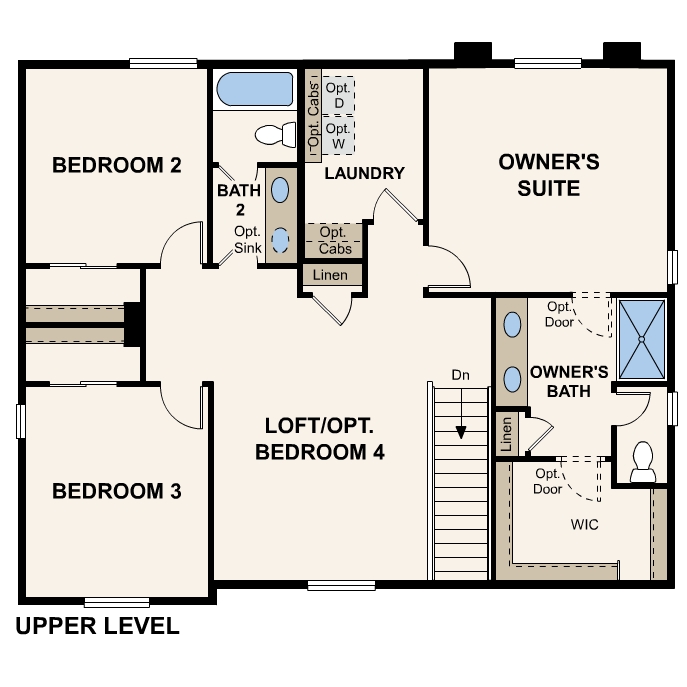 Diagram, engineering drawing. Marion Floorplan, Upper Level 