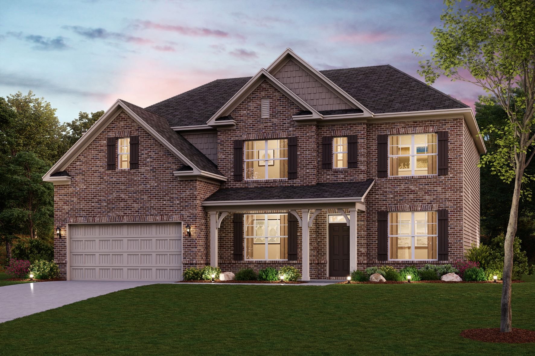 A house with a large front yard.