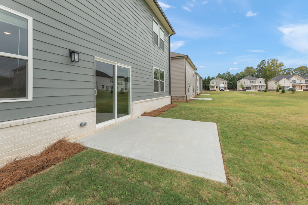 A house with a lawn.