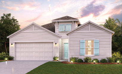 A house with a garage.