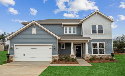 A house with a garage.