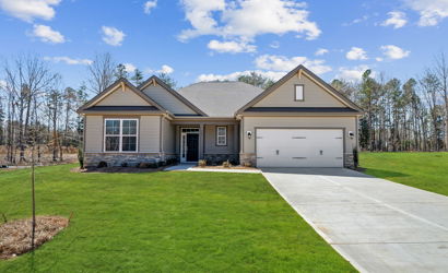 A house with a garage.