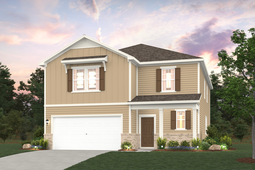 A house with a garage.