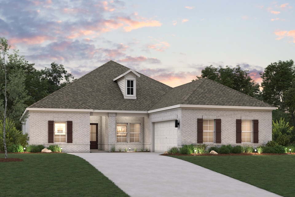 A house with a driveway.