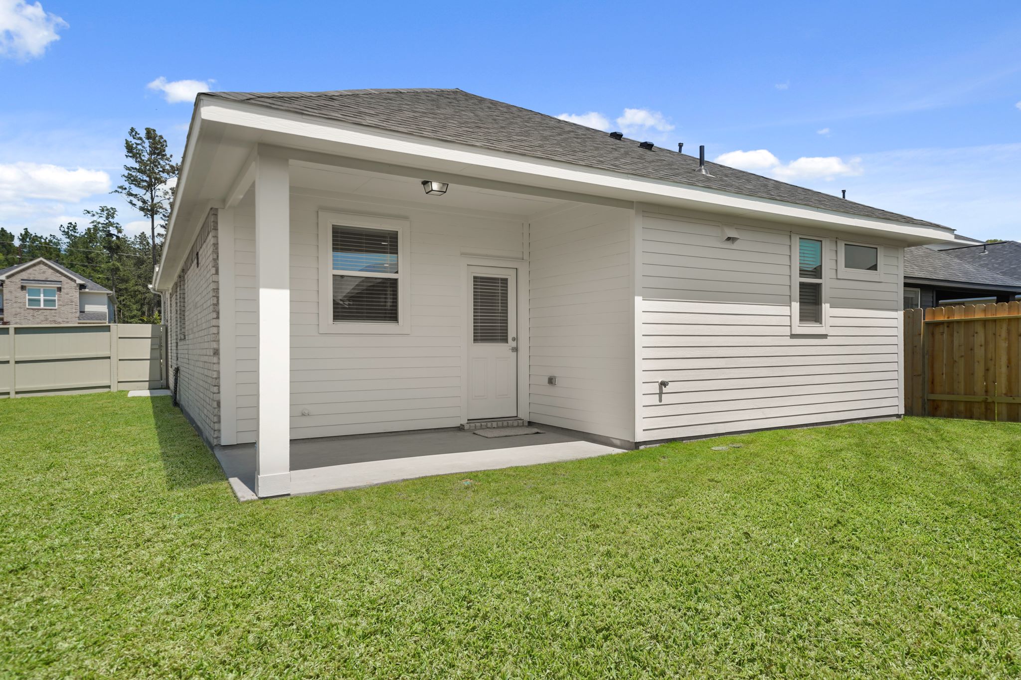 A house with a garage.