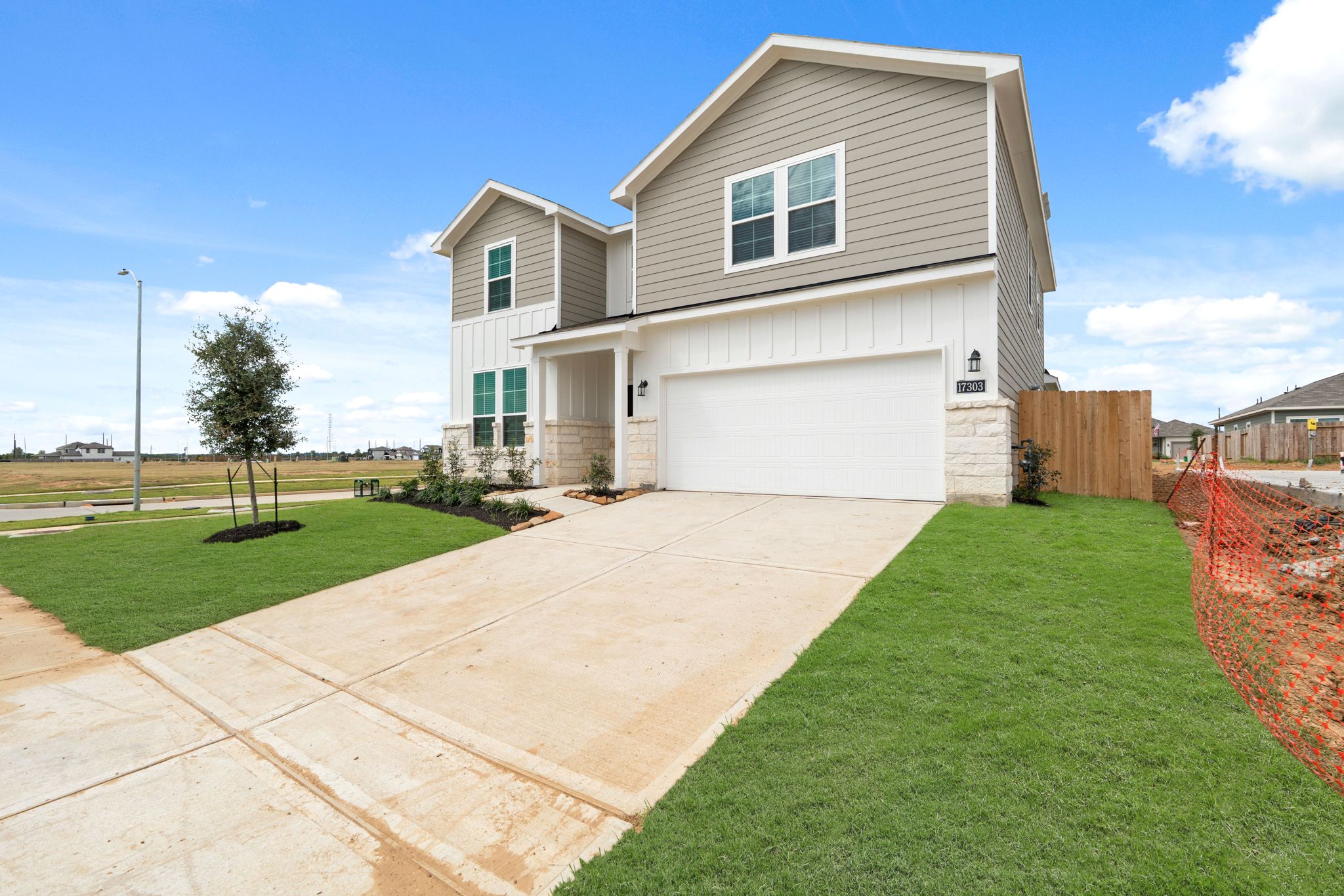 A house with a driveway.