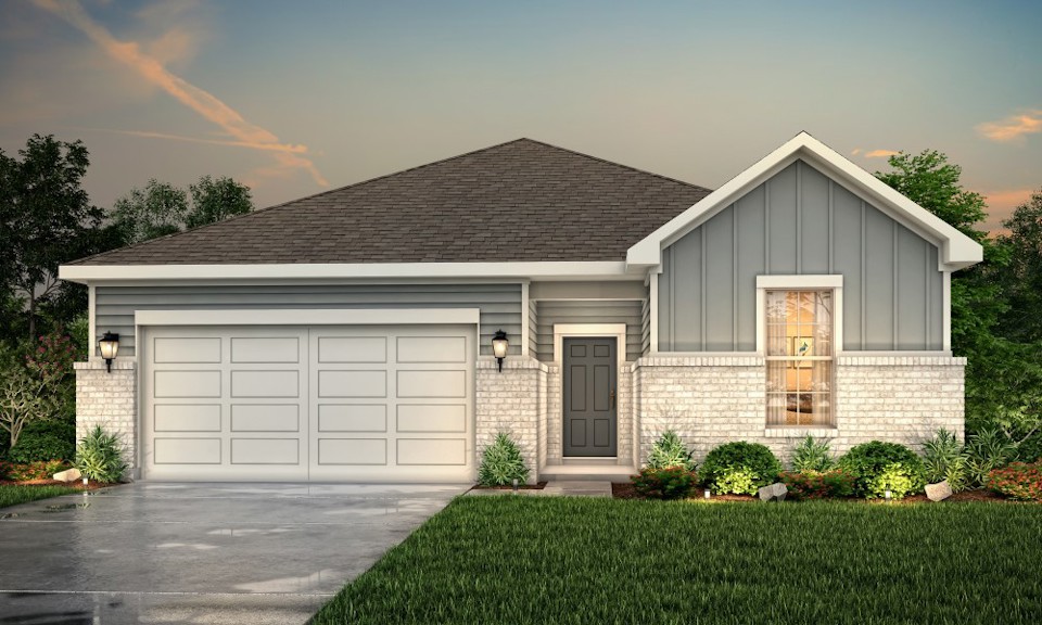 A house with a garage.