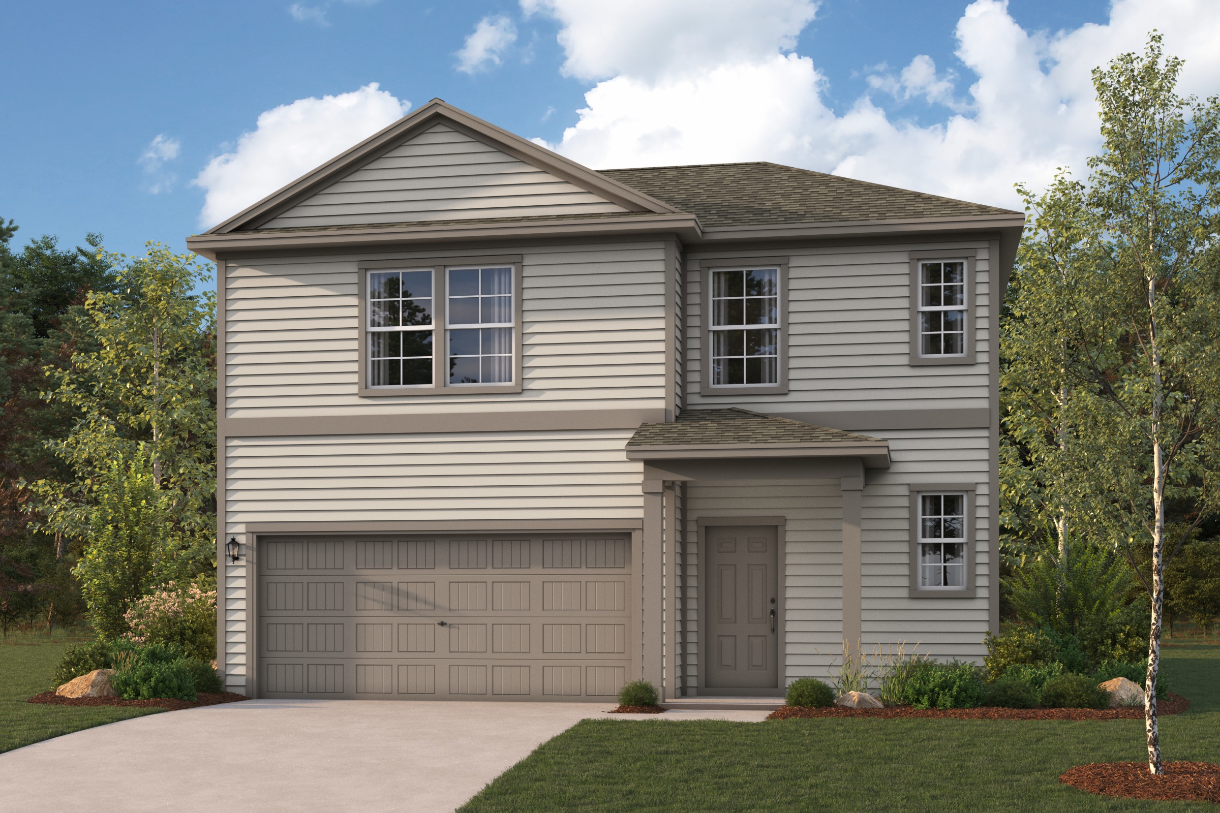 A house with a garage.