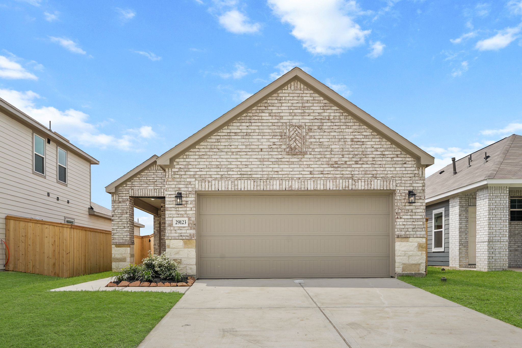 A house with a garage.