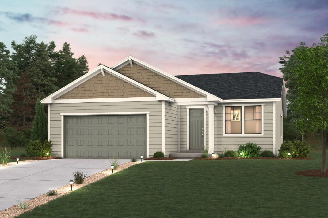 A house with a garage.