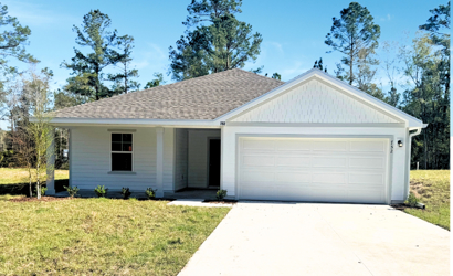 A house with a garage.