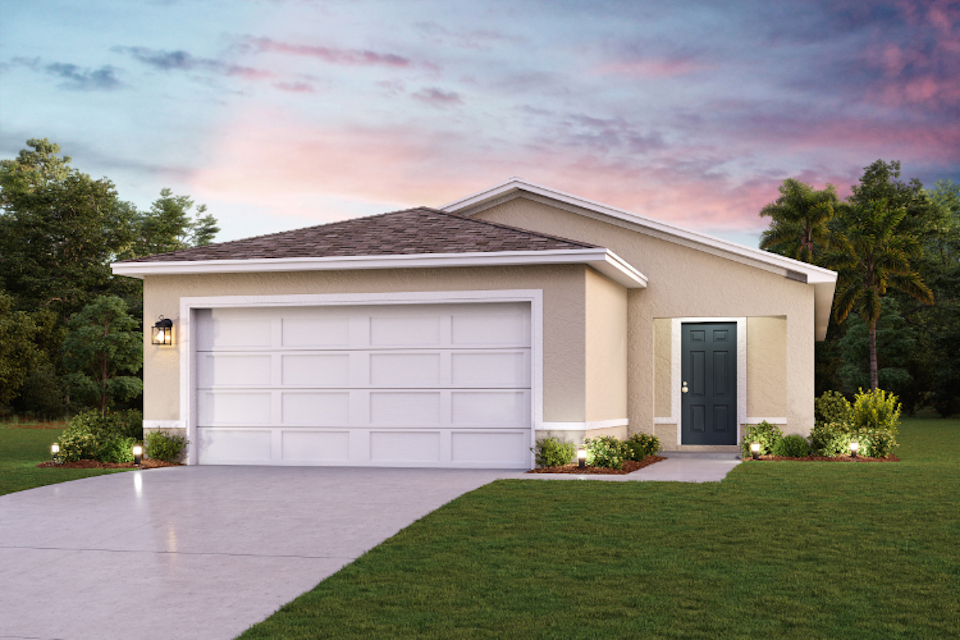 A house with a garage.