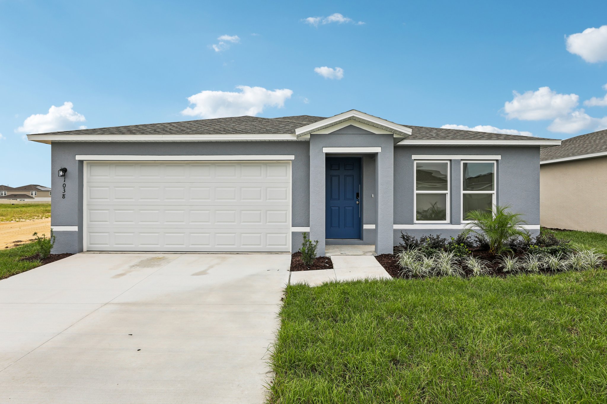 A house with a garage.