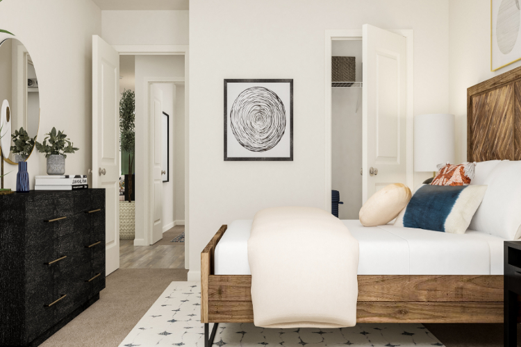 A living room with a white couch.