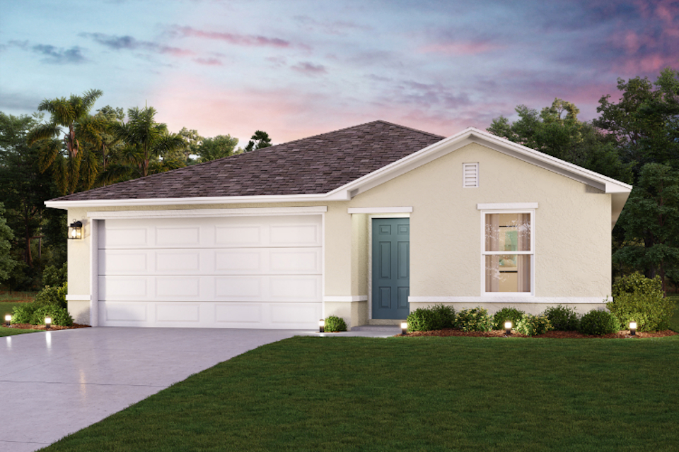 A house with a driveway.