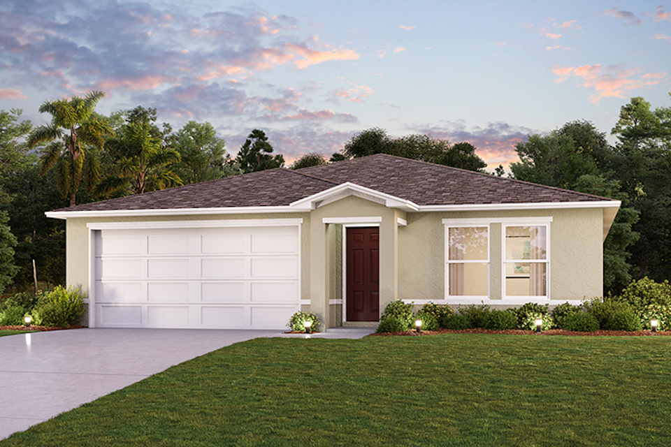 A house with a driveway.