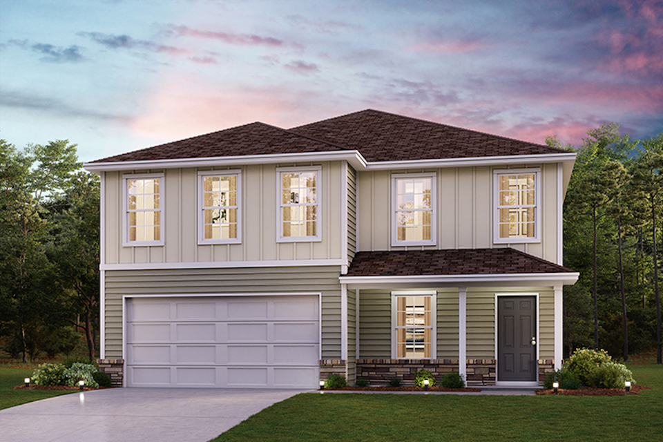 A house with a garage.