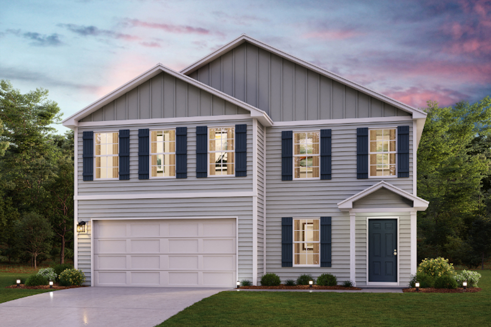A house with a garage.