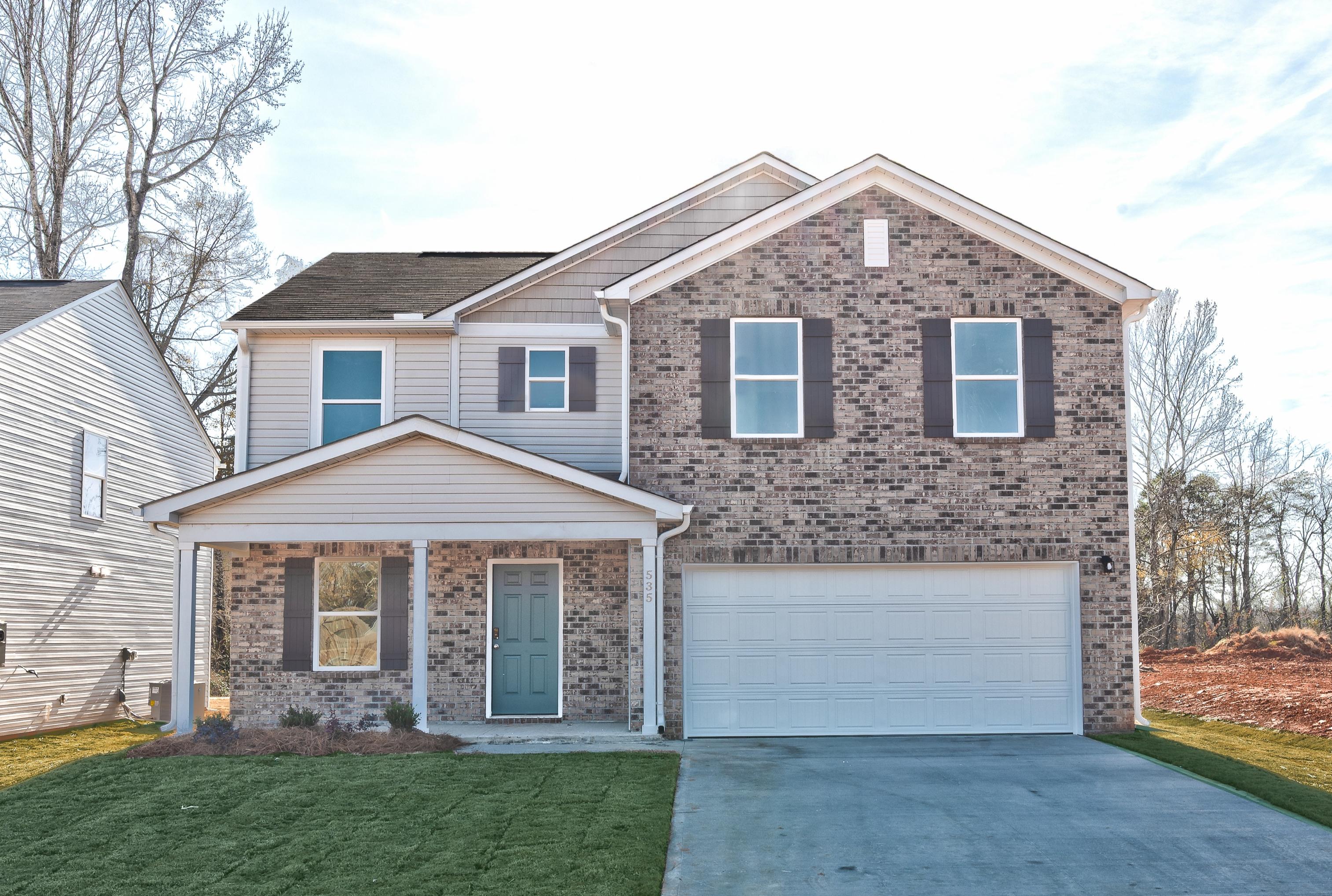 A house with a garage.